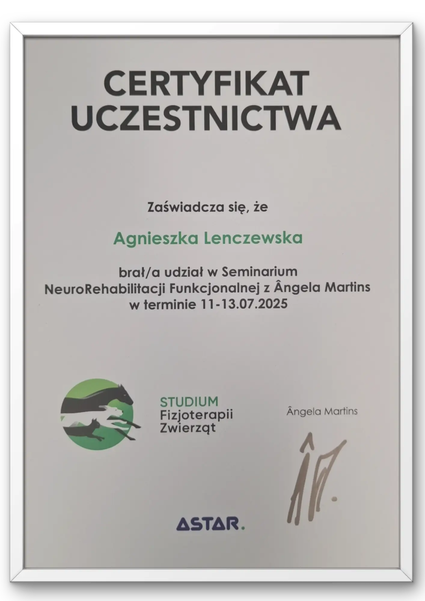 fizjoterapeuta psów i kotów suwałki_dyplom